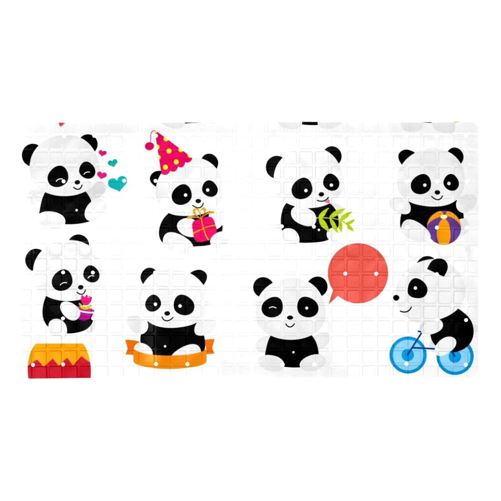 Alfombrillas antideslizantes para bañera Bennigiry lavables, seguridad de pandas 15.7x27.9