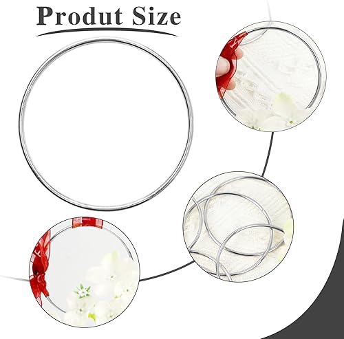 Miniatura 3 de 10 anillos de metal de 6 pulgadas para manualidades, aros de plata, anillos florales de macramé, para manualidades, suministros de atrapasueños