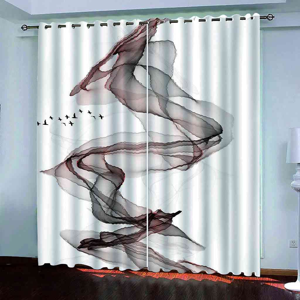 Rideaux occultants enfant 3D art abstrait 264x242cm | Rideaux à oeillets isolants pour chambre