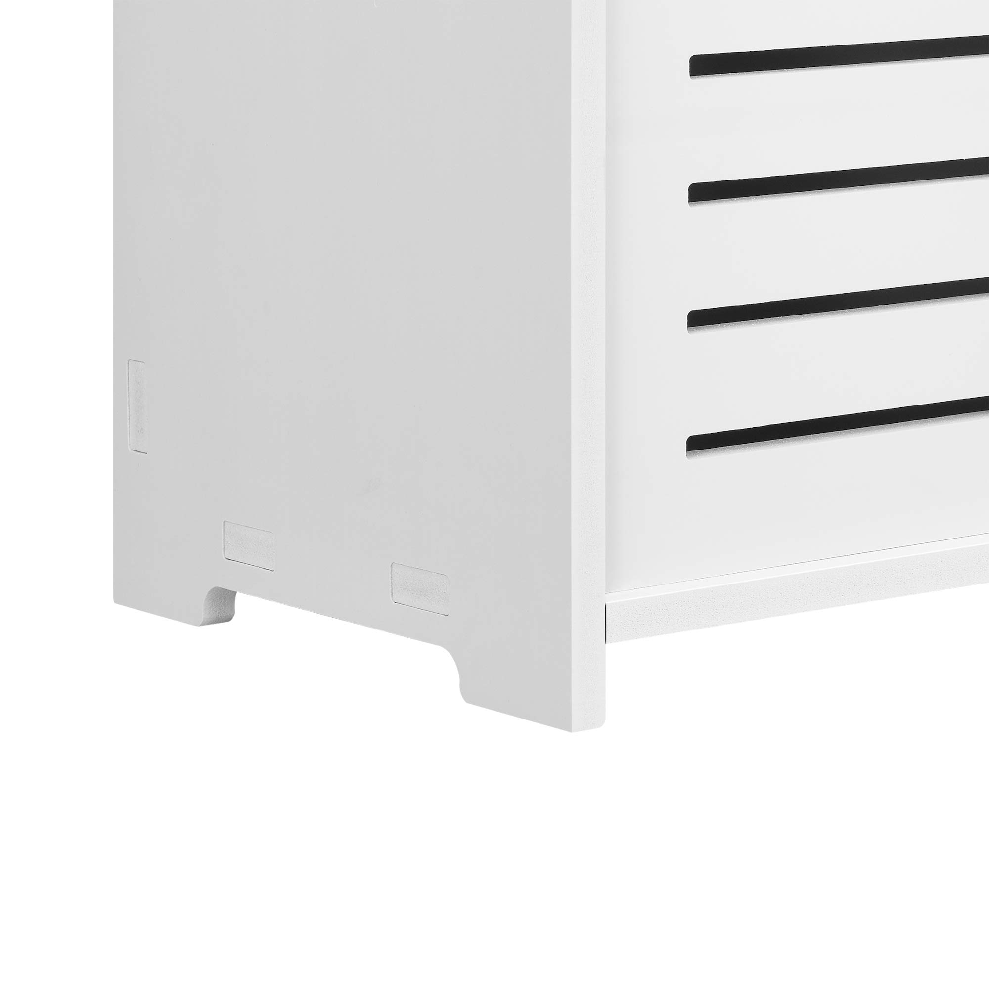 [en.casa] Mueble para Baño 62 x 45 x 25 cm Mueble Auxiliar para Baño con 2 Puertas y con Estante WPC Blanco