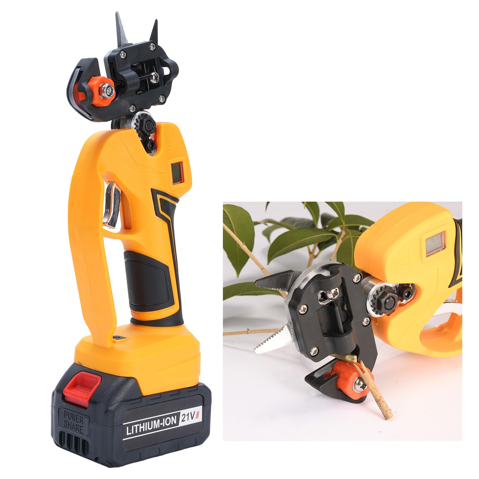 Aramox Cesoia Elettrica da Potatura Potatore Elettrico in Acciaio Inossidabile 60W 1500mAh Batteria Ricaricabile Manico Ergonomico per Giardinaggio Ramo di Alberi da Frutto Taglio e Innesto (Spina