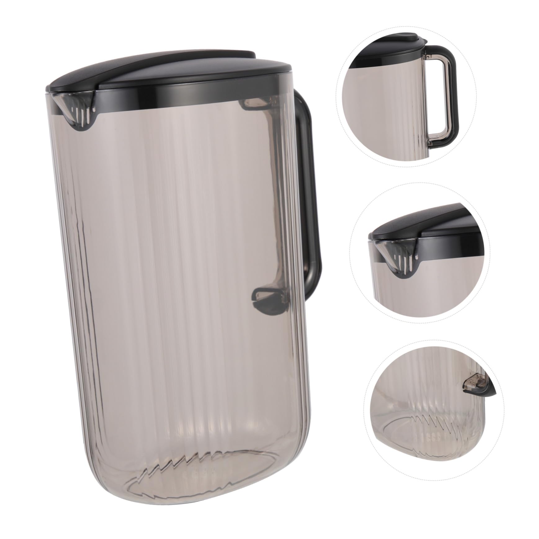 Jarra de Agua Fría Portátil 2200ml de Plástico As Negra | Capacidad Grande, Apta para Bebidas Caseras y Leche, Uso en Hogar u Oficina, Diseño Ligero y Seguro