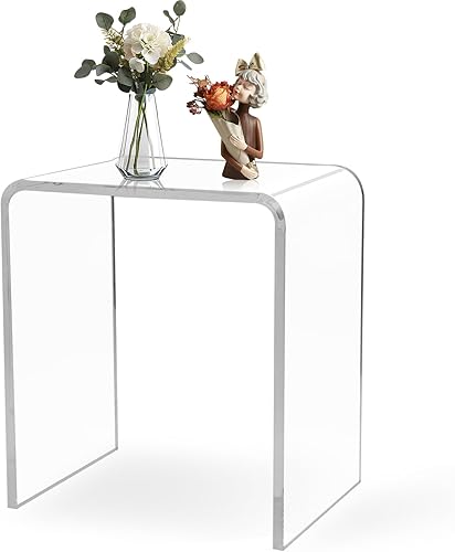 TPZLRN Mesa auxiliar de acrílico mesa auxiliar de acrílico transparente para sala de estar y dormitorio