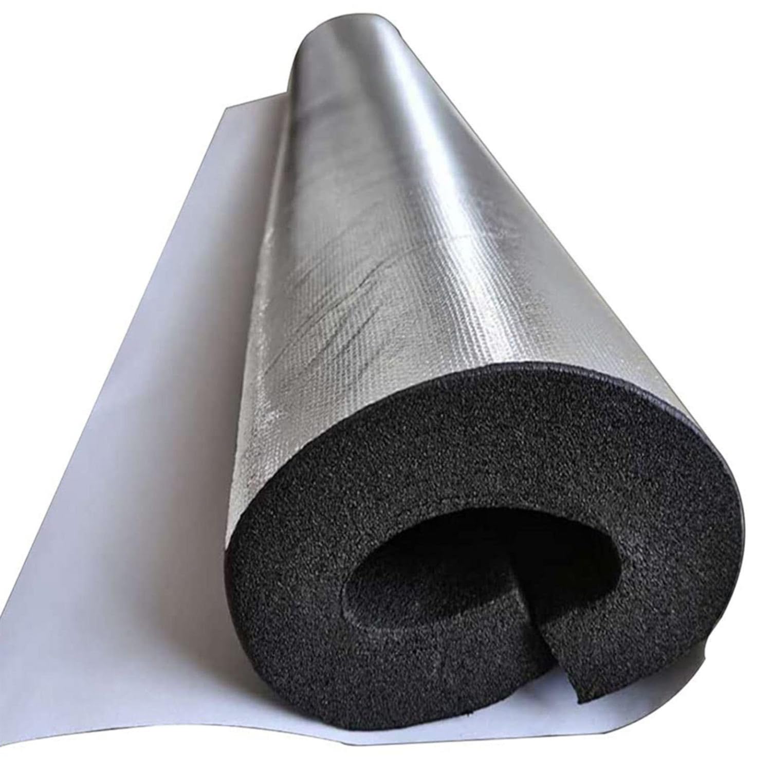Cubierta de Aislamiento Térmico para Tuberías de Aire Acondicionado, Cubiertas para Tuberías Exteriores Anticongelante, Funda Aislante de Espuma Autoadhesiva (ID)159mm x (T)10mm x (L)0.95m