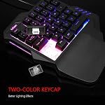 RedThunder One-Handed RGB Clavier de jeu et Mouse Combo, 35 Clés Mini Jeu de clavier, 6400 DPI Souris, contrôleur de jeu portable pour PC Joueur