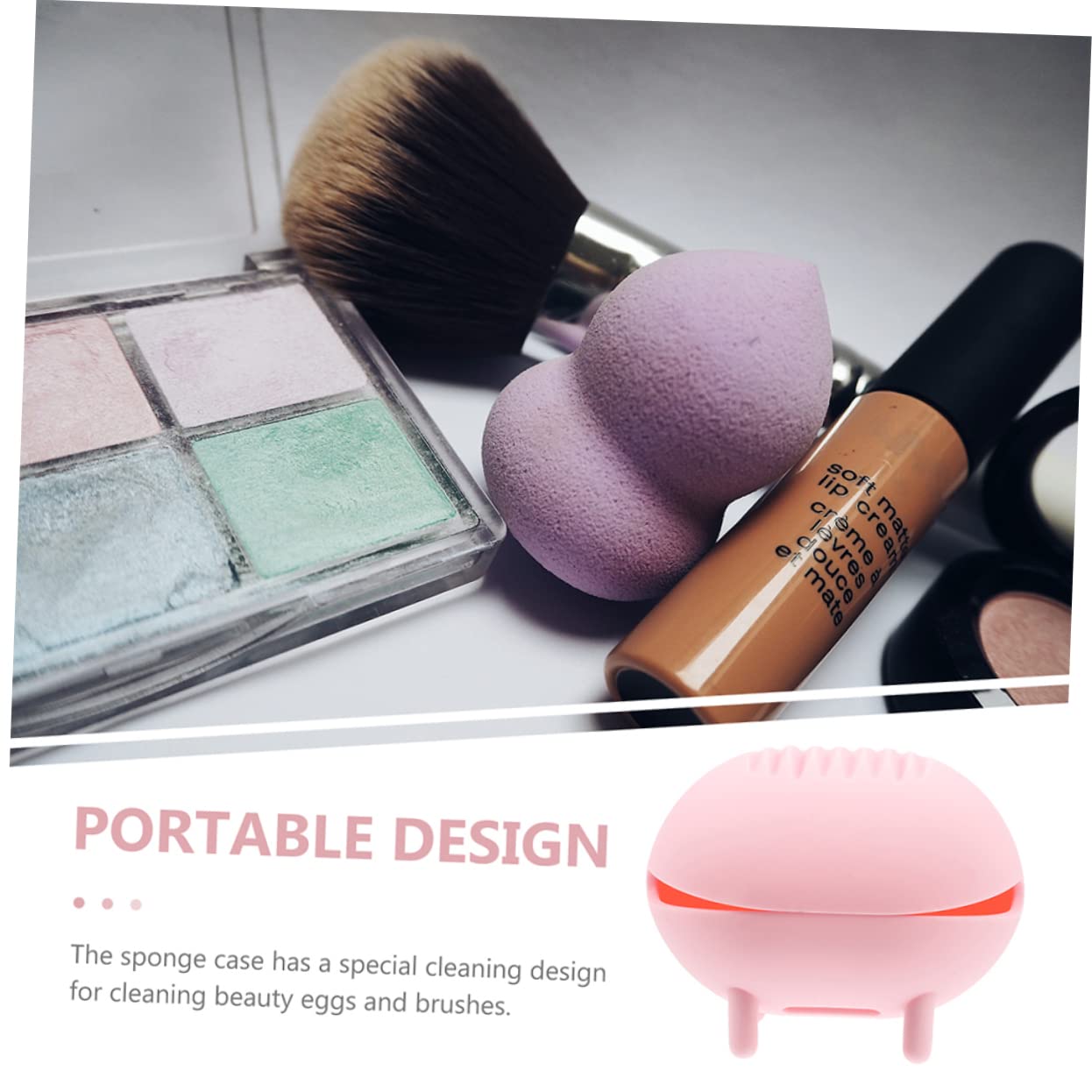 FRCOLOR 4 juegos de herramientas de belleza de silicona para secar esponjas de belleza, esponjas de maquillaje, esponja de maquillaje, estuche de viaje, cepillo de maquillaje, caja de esponja, sello