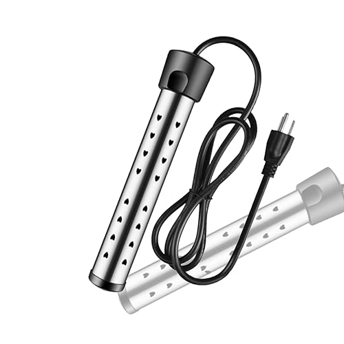 Calentador de agua de inmersión, calentador de agua sumergible eléctrico con cubierta protectora de acero inoxidable, calentador de cubo portátil