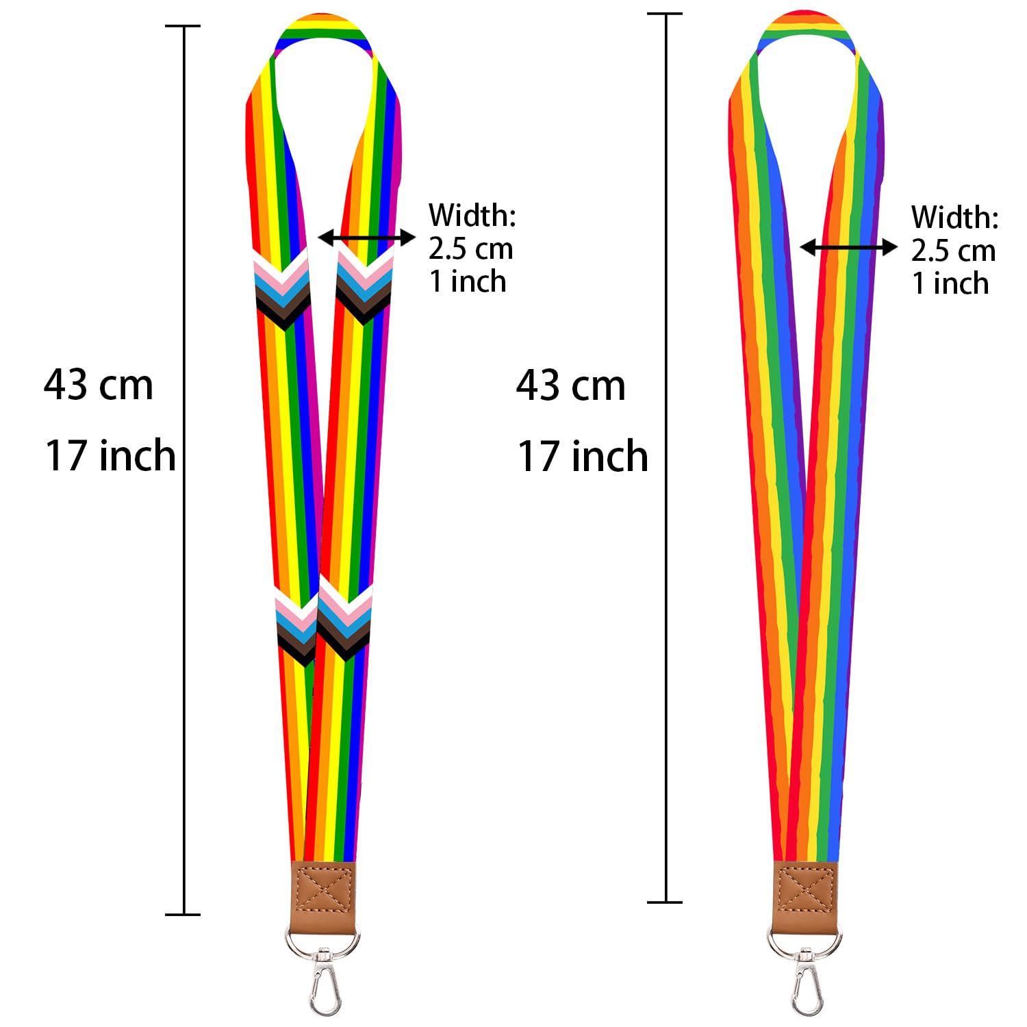 GTOTd Rainbow Lanyard with ID Badge Holder (2 Pack) for Keys Wallet,Merchandise Rainbow Keychain Gay Pride Party Supplies Gifts for Teens - Image 2