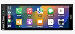 MULTIMÍDIA, MP5 1 DIN TELA IPS DE VIDRO 6,9" FULL TOUCH, FM, USB, SD CARD, AUXILIAR, BLUETOOTH, ESPELHA ANDROID E IOS, CARPLAY E ANDROID AUTO CONECTIVIDADE COM OU SEM FIO