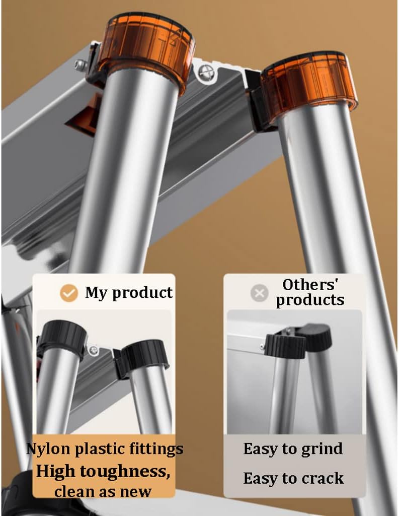 Telescoping Extension Ladder, Wide Pedal Multi-Purpose Ladder Aluminum A-Frame Telescoping Ladder Folding 5 Step Ladder with Home Ladders,150KG/330LB Capacity