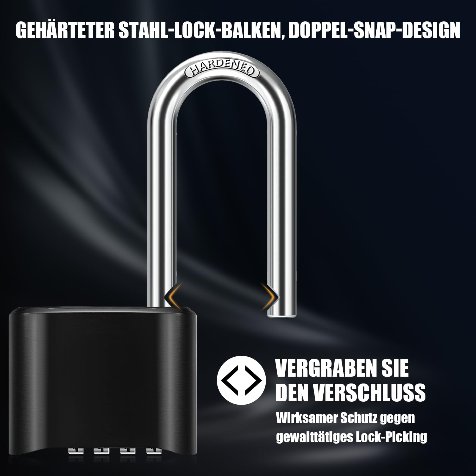 Hangslot met 4-Cijferige Code – Weerbestendig & Sterk Cijferslot – 7 mm Geharde Stalen Beugel – Slot voor Kluisjes, Hekken, Poorten, Kasten, Opslagunits – 2-Pack, Zwart Hangslot met 4-Cijferige Code – Weerbestendig & Sterk Cijferslot – 7 mm Geharde Stalen Beugel – Slot voor Kluisjes, Hekken, Poorten, Kasten, Opslagunits – 2-Pack, Zwart