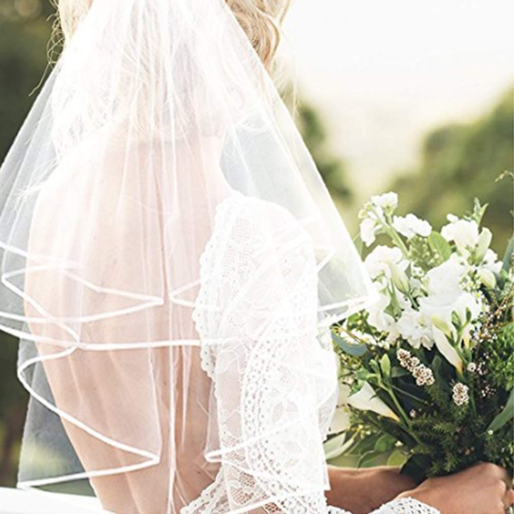 Velo da sposa in soffice tulle bianco con pettine - Italia