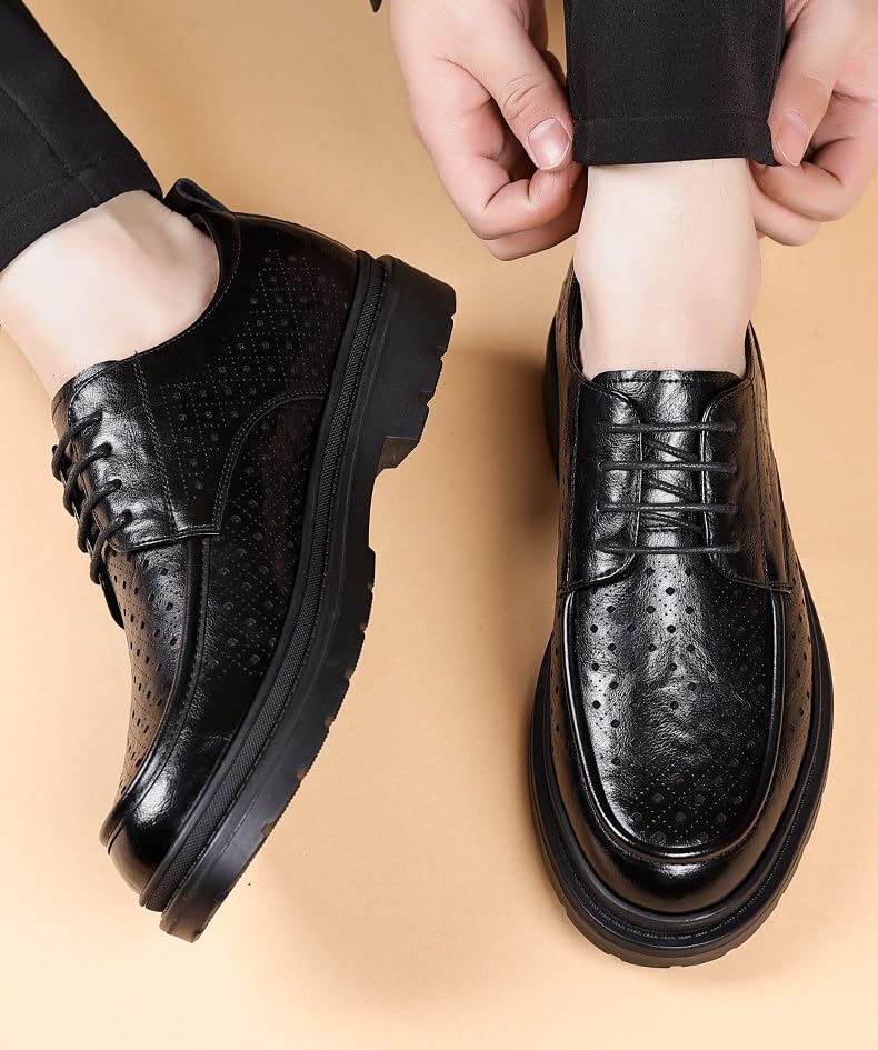 Men's Leather Oxford Dress Shoes Cap Toe Fashion Design Derby Business Formal Work Shoe for Men3