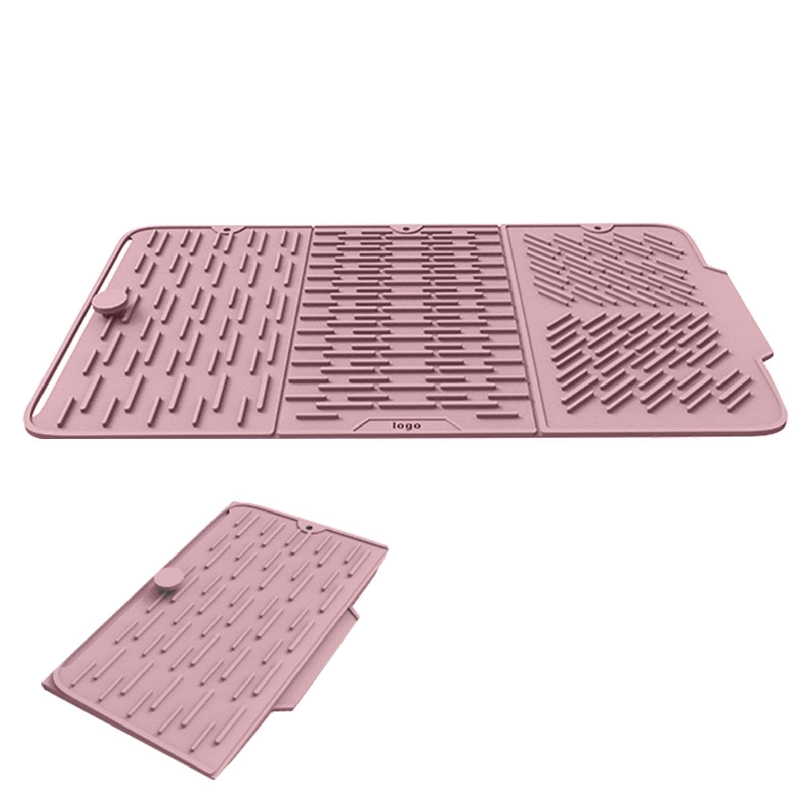 Tapis de séchage de vaisselle en silicone pliable et épais pour la cuisine