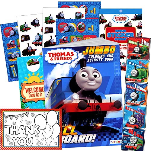 Thomas The Train Coloring Book With Thomas And Friends Stickers Bundle With Thomas The Train Stickers And 2-Sided Door Hanger #TOP20