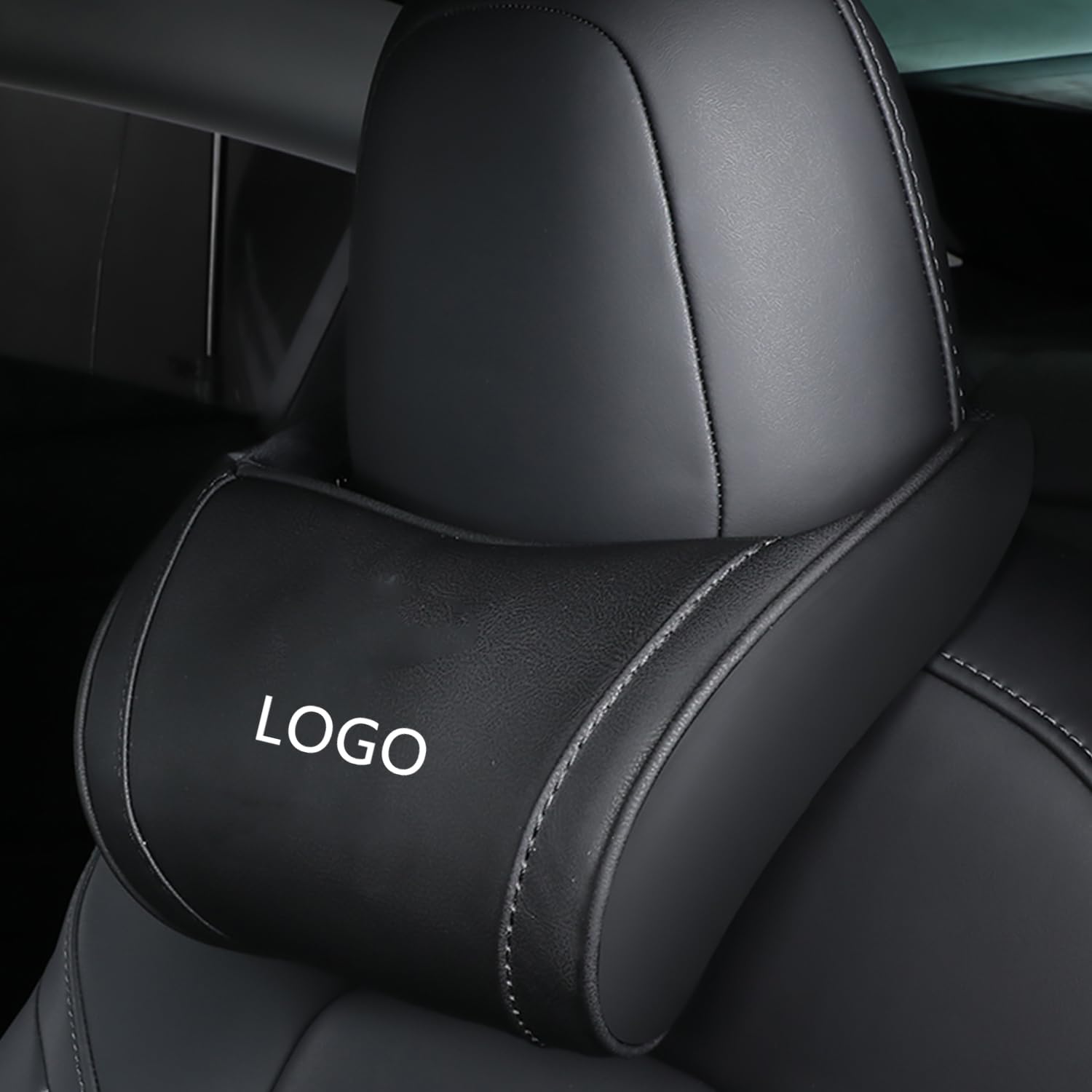 Appui-Tête Voiture Ywooon Pour Tesla - Cuir Nappa, Blanc, Confort Cervical Réglable Pour Model 3/Y/S/X