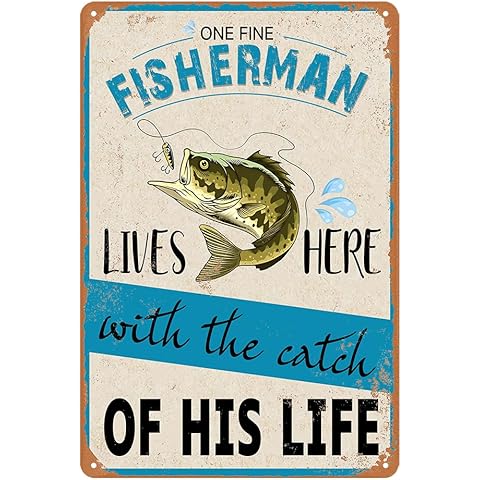Funny Fishing Gifts Fish Decor Fisherman Gifts For Men Lake House Gifts Cabin Art W...
