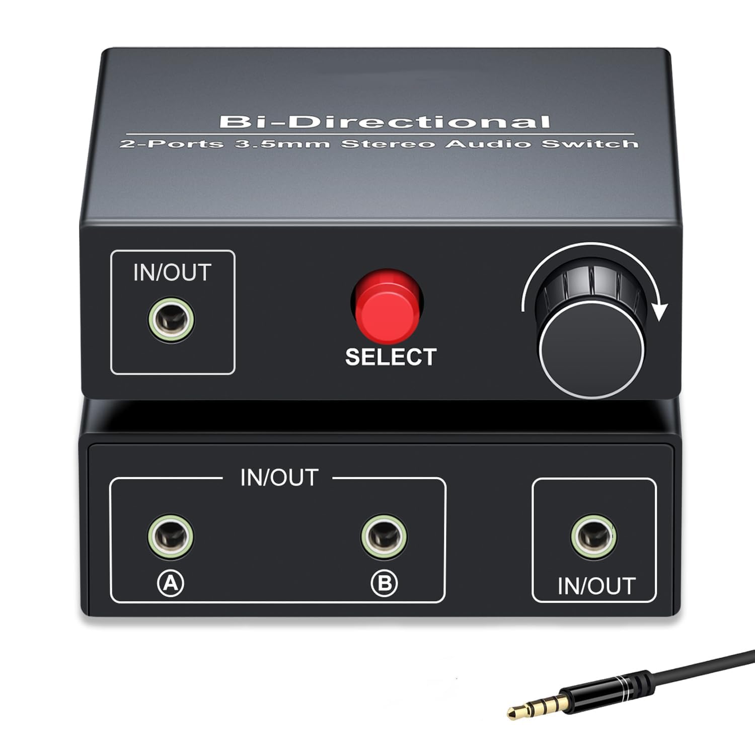 ETZIN 3.5mm Audio Switch, 2 in 2 Out Stereo Audio Switcher Suitable for PC/Laptop/Speakers/Headhphone and More EPL-1626H-picture-13