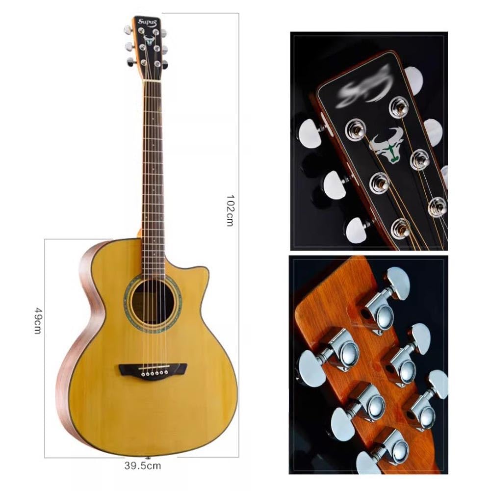 Chitarra Acustica Da 41 Pollici, Chitarra Classica Con Spalla Mancante E Custodia Livello Principiante-intermedio