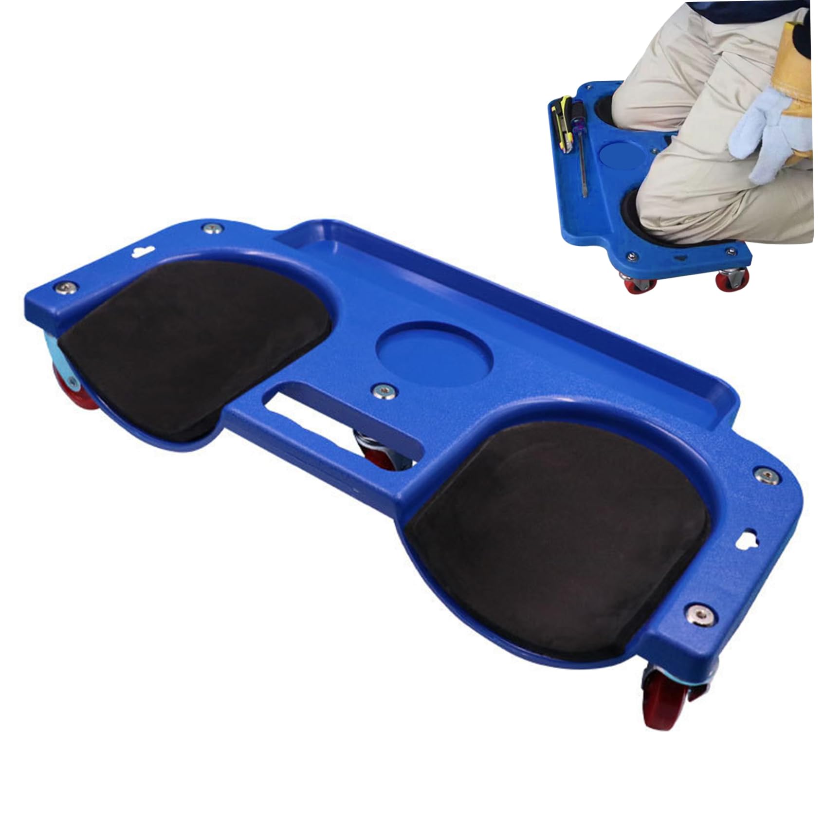 Rodilleras rodantes con ruedas 20x10 Cómodo rodillo de rodilla engrosado para pisos Rodillera multifuncional utilizada para garaje Taller Jardín Rodilleras para pisos, jardinería