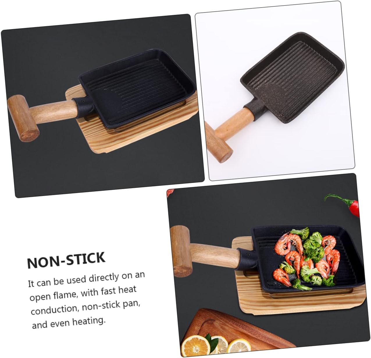 Ciieeo Non-stick Bbq Plate Lid Grill Pan Frying Pan Roasting Rack Oven Broiler Alloy Frying Plate Kitchen Accessory