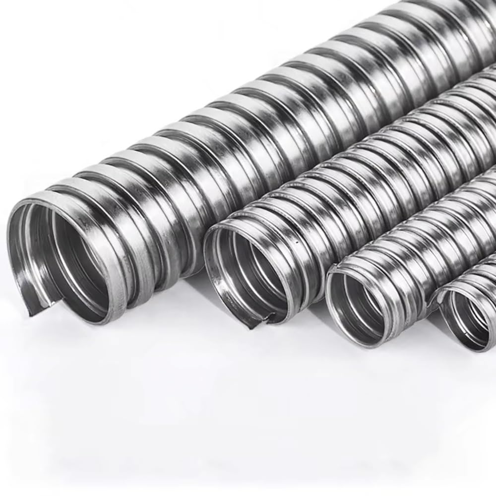 Wąż karbowany ze stali nierdzewnej 304 – elastyczny metalowy ochraniacz kabla, średnica 6–100 mm, długość 1–5 m, idealny do okablowania elektrycznego (ID 25 mm)