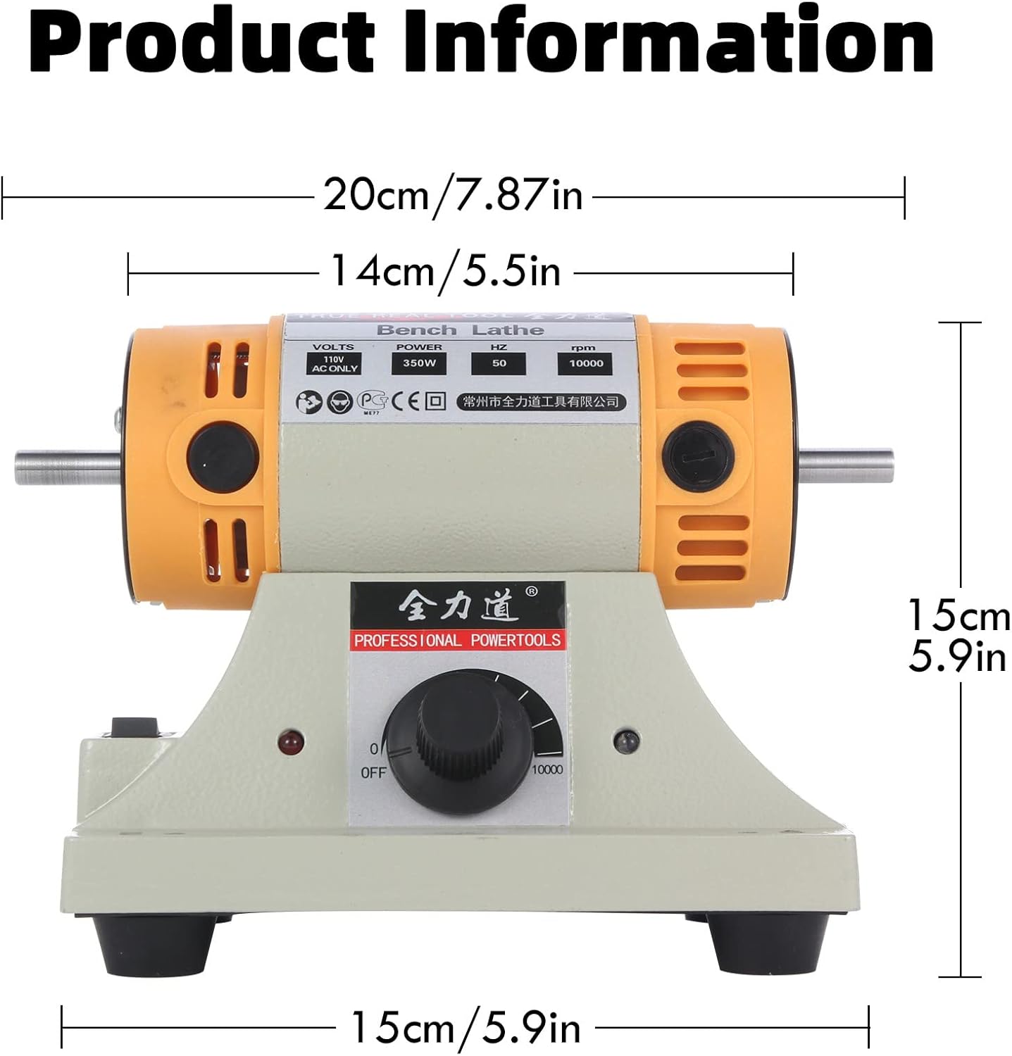 110V 350W Adjustable Speed Bench Grinder Polishing Machine For DIY Woodworking Jade Jewelry Polisher With Metal Flexible Shaft Handle, For Engraving, Grinding and Drilling