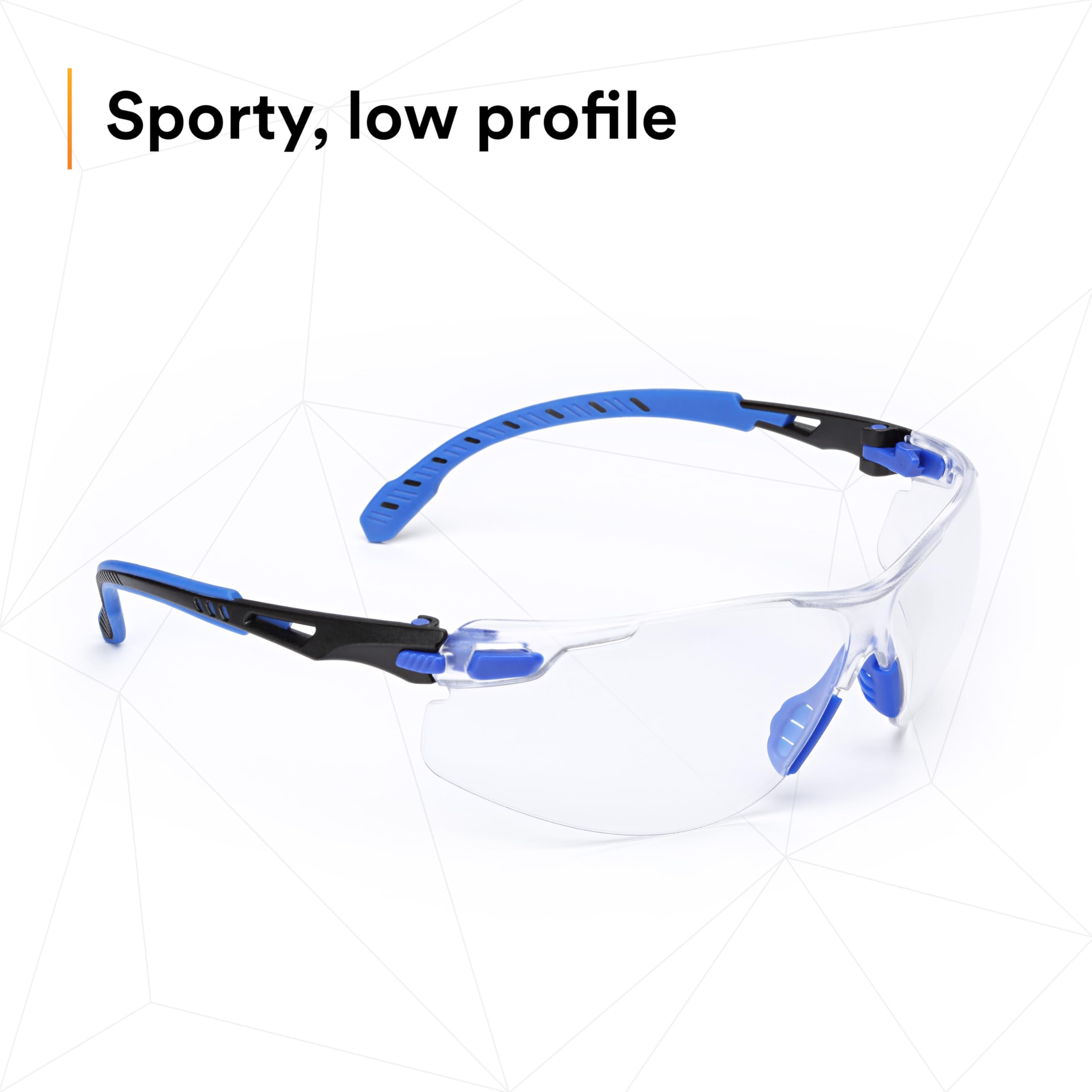 3M Solus okulary ochronne serii 1000 z przezroczystą powłoką zapobiegającą zaparowaniu Scotchgard, jeden rozmiar pasuje do większości, czarne/niebieskie od 3M
