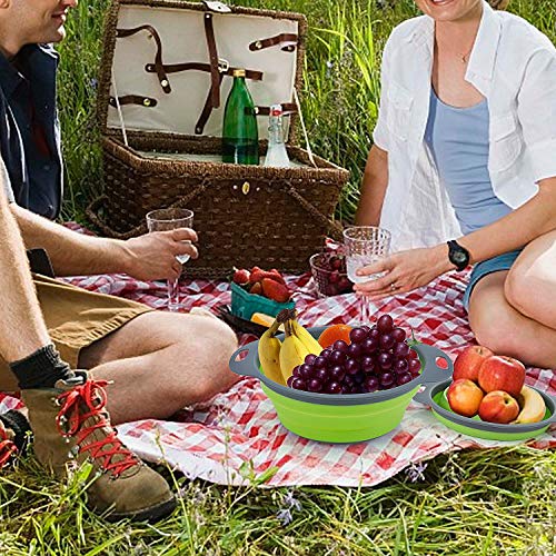 Faltbare Seiher Sieb Set Klappbar Abtropfsieb über die Spüle Vegtable/Obst Küche Sieb Teesieb mit ausziehbaren Griffen 3 Stück - Image 5