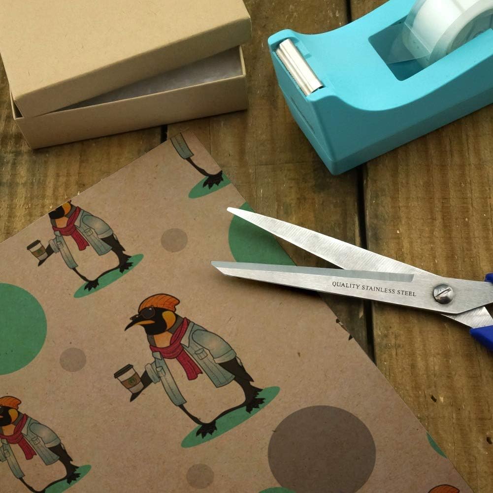GRAPHICS & MORE Cool Penguin Hipster with Coffee Premium Kraft Gift Wrap Wrapping Paper Roll