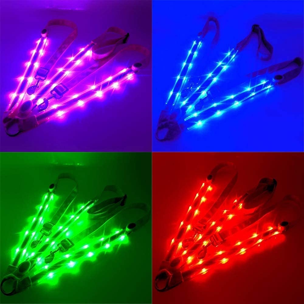 Collier plastron LED pour cheval - Haute visibilité - Équipement de sécurité réglable - Pour équitation de nuit - Bleu
