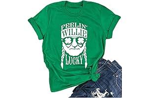 Feeling Willie Lucky Clover T-Shirt for St Paddy’s Day for Women: Cute...