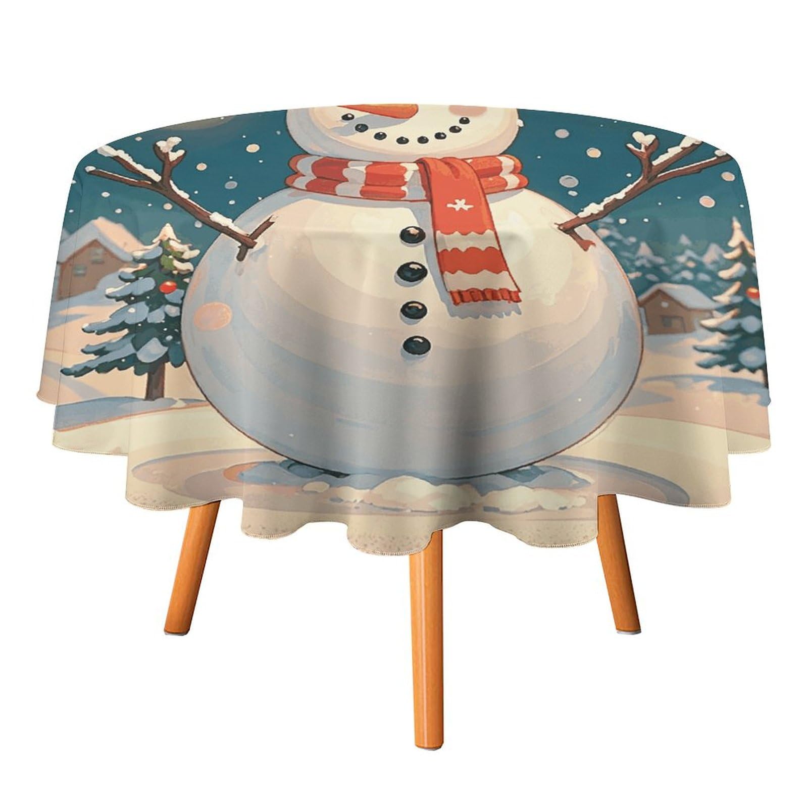 Nappe ronde en polyester lavable fin de corvée de nettoyage après fête de patio