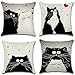 HuifengS Lino copriletto Cuscino Copre Piazza Federa Pet Garfield Decorativo per divani sedie Cuscino Set di 4 Letti, 45 x 45 cm