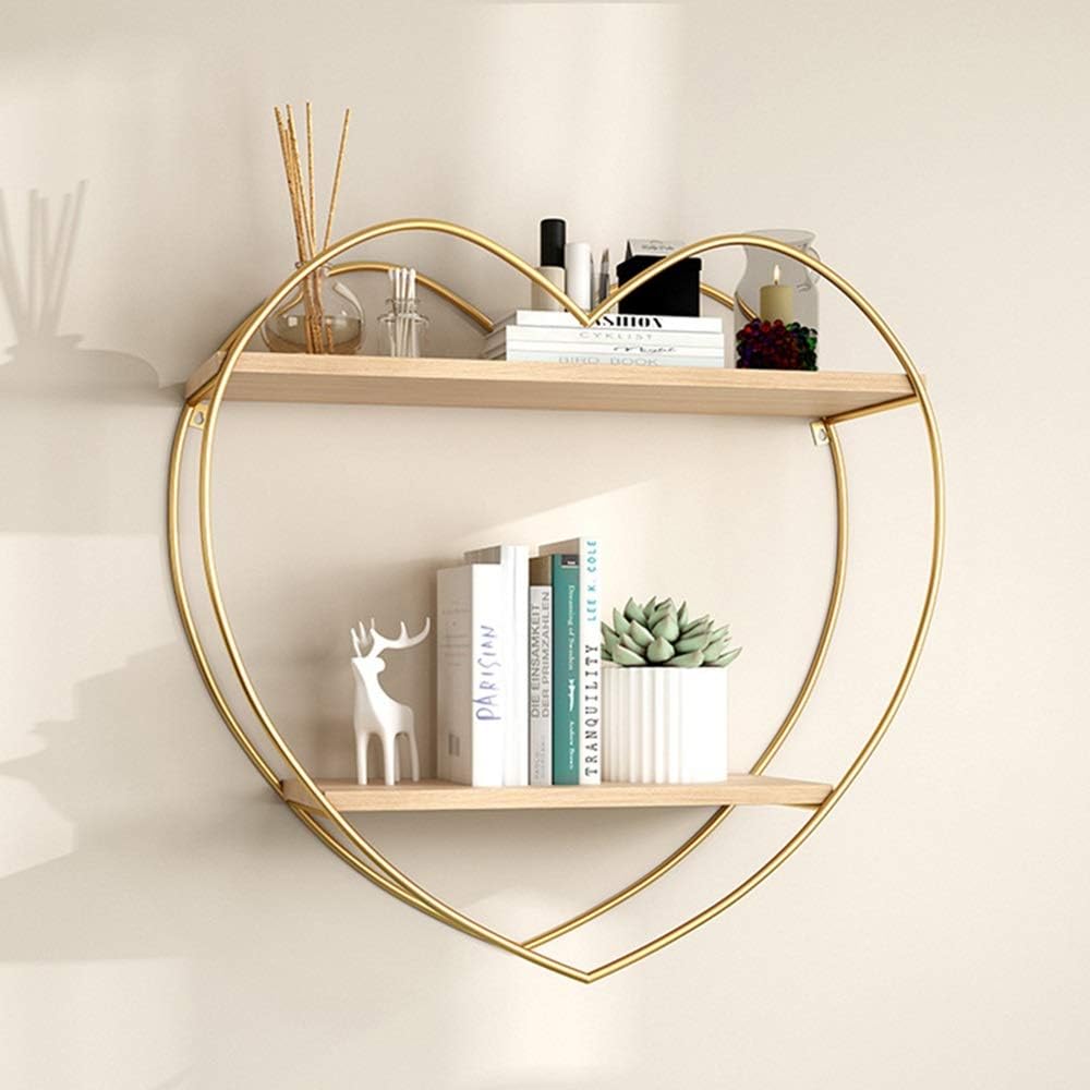 MDYYD Floating WallMounted Shelf Love Shape Wall Hanging
