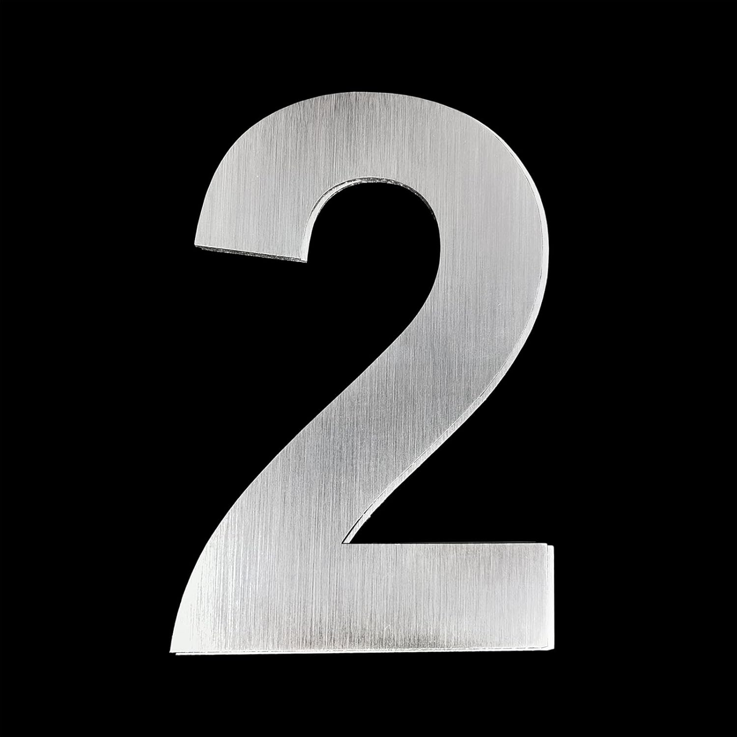 BetLight Stainless Steel Modern House Numbers - Self-adhesive 5 Inch High Silver Numbers for Mailbox or Door