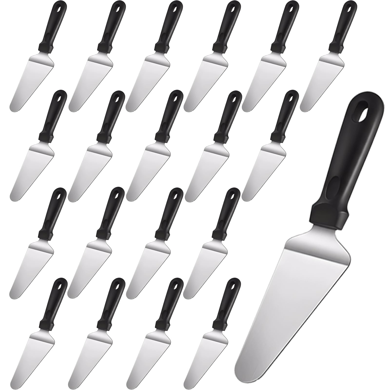 Photo 1 of 20 Pcs Pizza Spatula Set, Stainless Steel Pizza Spatula with Plastic Handle, Small Cake Slice & Dessert Cutter, Professional Kitchen Tools for Pizza, Cake, Pie, Cheese, Weddings & Parties