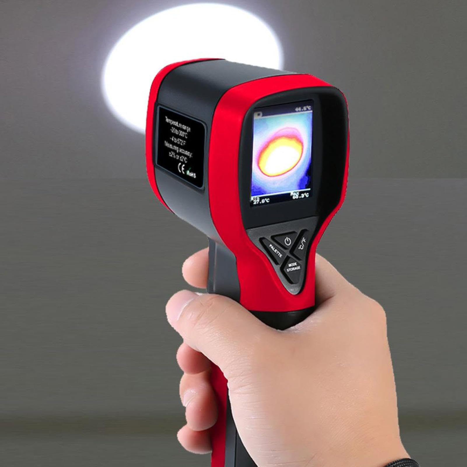 Cámara térmica – Imagen infrarroja portátil, Rango -20°C a 300°C | Sensor de calor LCD de 2.0 pulgadas, herramienta de inspección, detector de fugas de agua | para circuito eléctrico calefacci