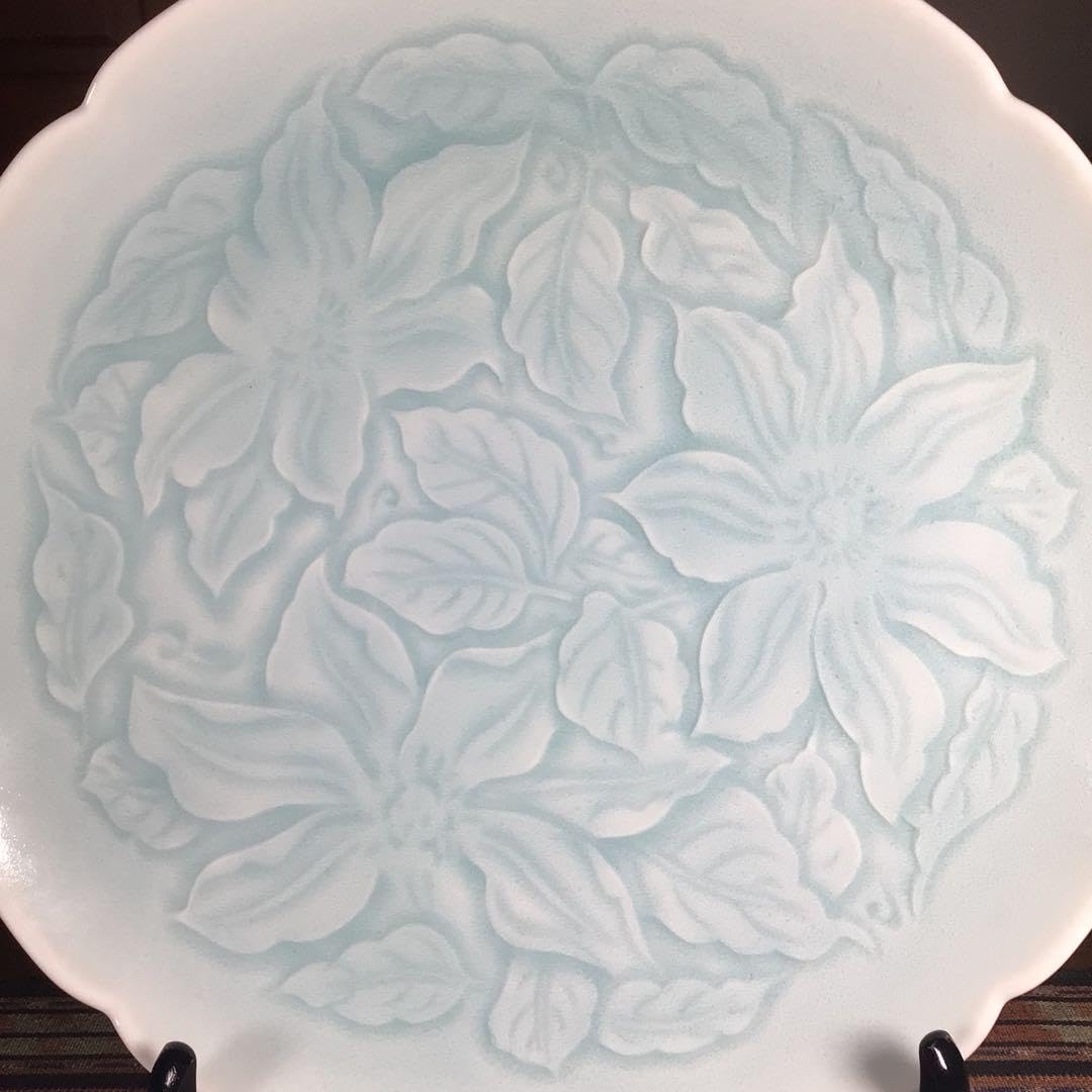 有田焼　山本潯陽　青白磁　大皿 超メルうー特価』有田焼山本潯陽青白磁大皿