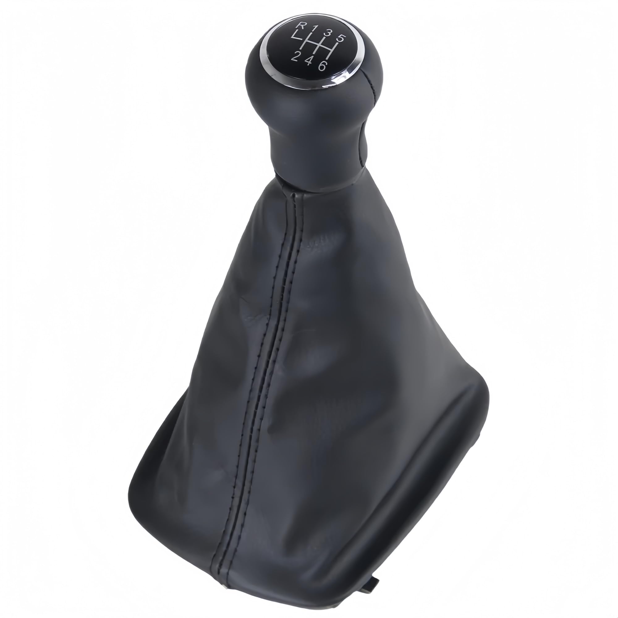 Grozzy Universal Shifter Handle for A6 C5 A4 B5 A8 D2 1998-2001 Car Gear Shift Knob Lever Gaiter Boot Cover Collar 5/6 for Speed(6 Black)