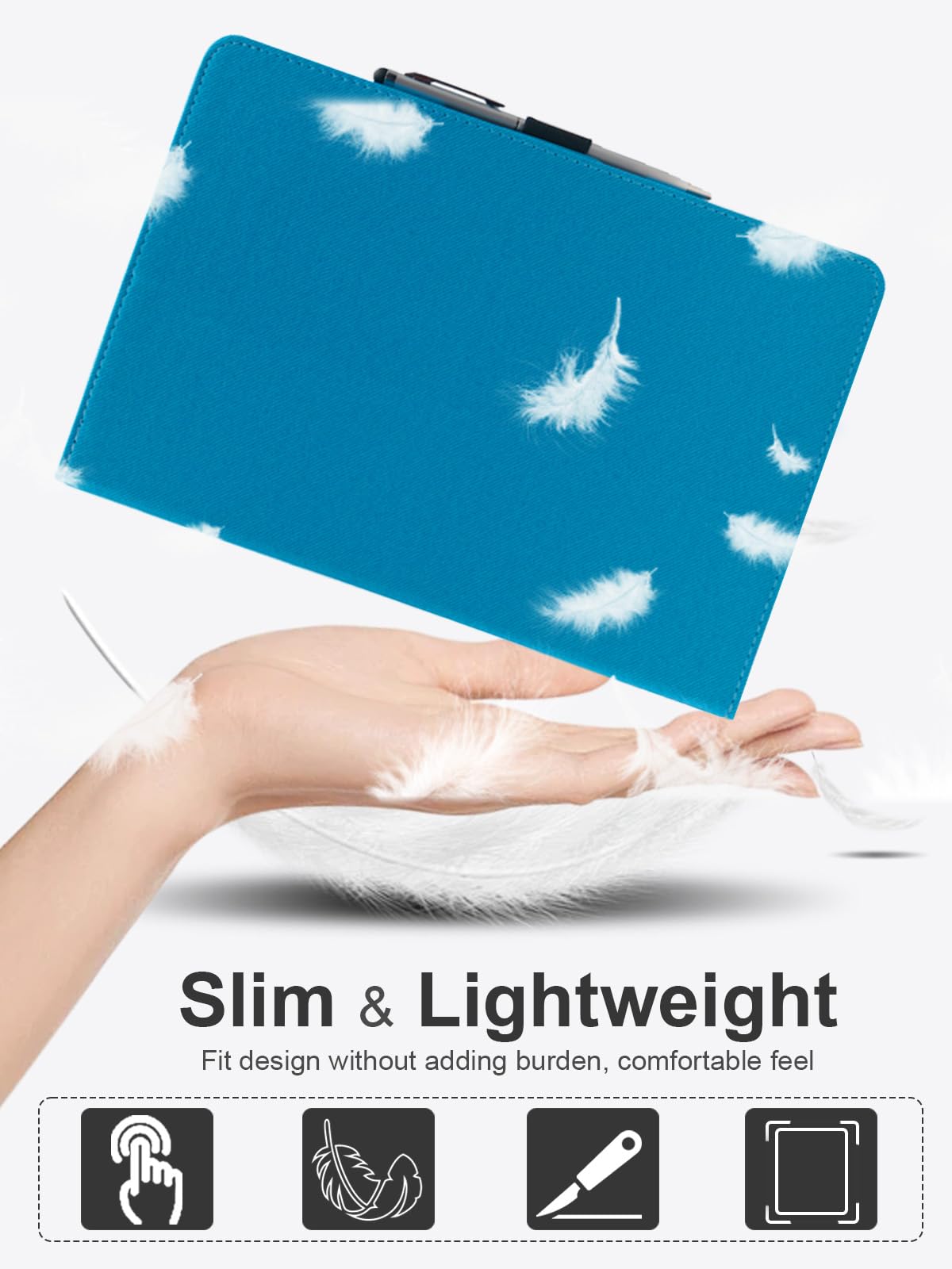 Coque Pour Logicom Tab XXL 14 Pouces,daunke Avec Stylet,Bracelet,Légère Aux Chocs,imperméable,Anti-Rayures,Fin Et Résistant,Protection Complète,Rose