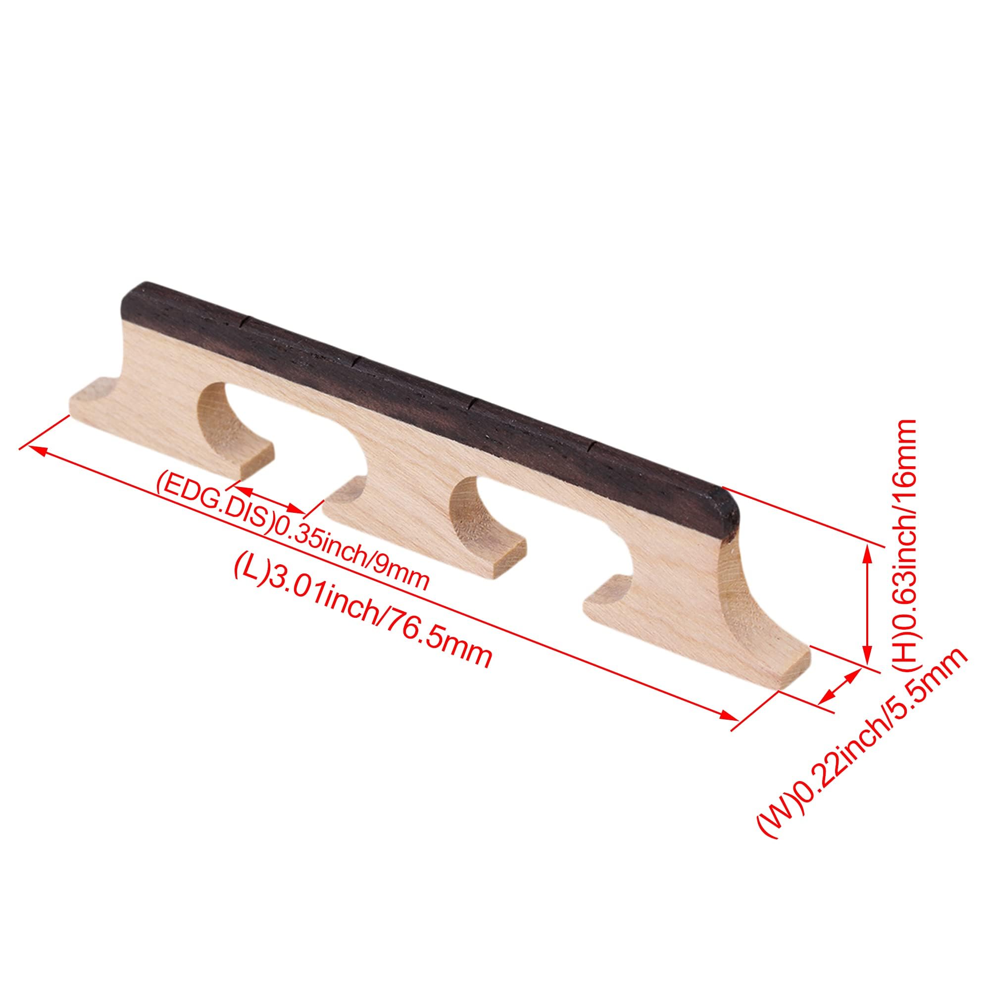 Etfbuy Banjo-Brücke mit 4 Saiten, Standard-Ahornholz, 20 Stück