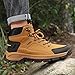 SFXLUCART New Men's Boots Fashion Outdoor Hiking Boots Waterproof Leather Men's Work Boot Non-slip Men Desert Ankle Boot Sneakers (Yellow,12)