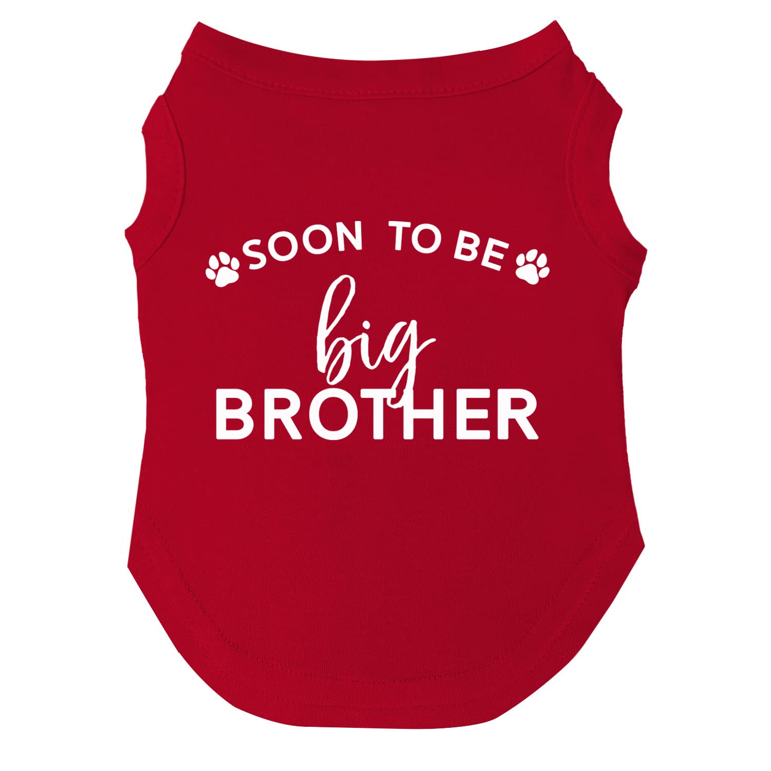 Soon to Be Big Brother Dog Tee Shirt | Sleeveless | Pregnancy Announcement | New Baby | Gender Reveal | Photoshoot (Red, X-Small 52)