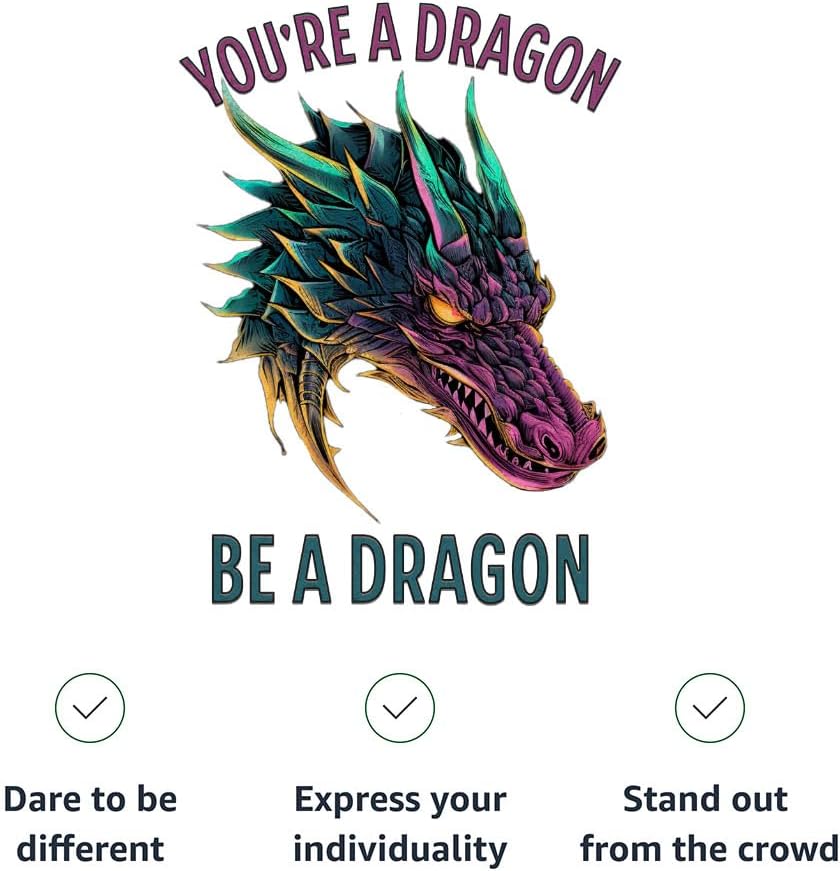 You're a Dragon Be a Dragon Kids' Baseball T-Shirt - Items for Girls - Dragon Themed Items