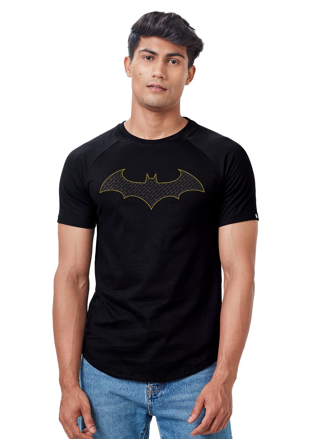 Men Official Batman: The Emblem Black Printed Drop Cut T-Shirts-image-16