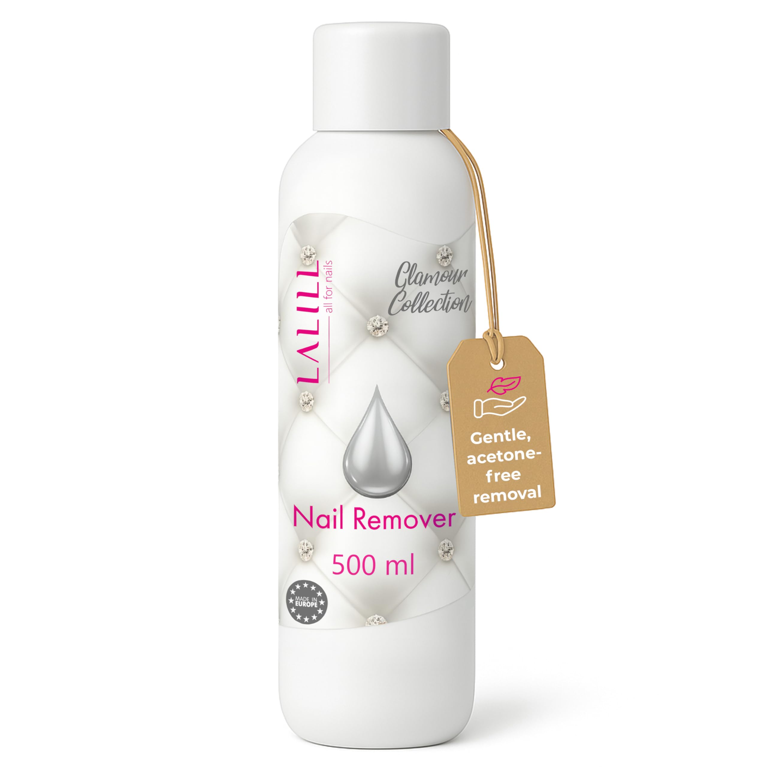 LALILL Zmywacz do paznokci 500 ml - zmywacz do paznokci bez acetonu - zmywacz do paznokci - szybkie i łatwe usuwanie lakieru do paznokci - bez acetonu - idealny do wrażliwych paznokci