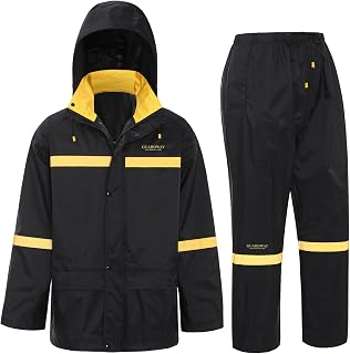 Rain Suits for Men Waterproof Hooded Jacket and Pants Breathable Rain Coats Rain Gear for Outdoor Activity and Work