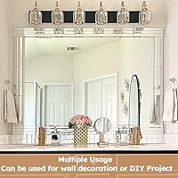 Vista 6 de Diflart Azulejos de Espejo para Salpicadero de Cocina, Tira Plateada, 12x12 Pulgadas, Azulejo de Espejo Biselado para Pared de Baño