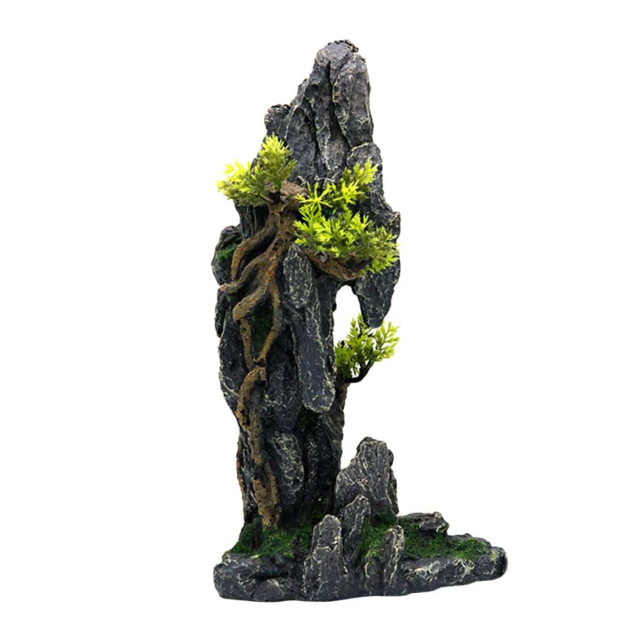 POPETPOP Decoraciones De Rocallas y Plantas Acuáticas Adorno para Acuario De Resina Figura Decorativa De Rocalla para Peceras Paisaje Artificial para Decoración De Roca Acuario